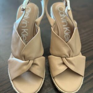Calvin Klein Tan Espadrille Slingback Shoes